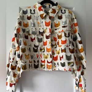 NWT - Colorful Cat Print Jacket